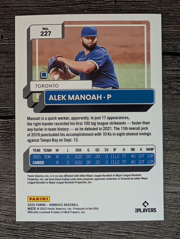 2022 Donruss #227 Alek Manoah