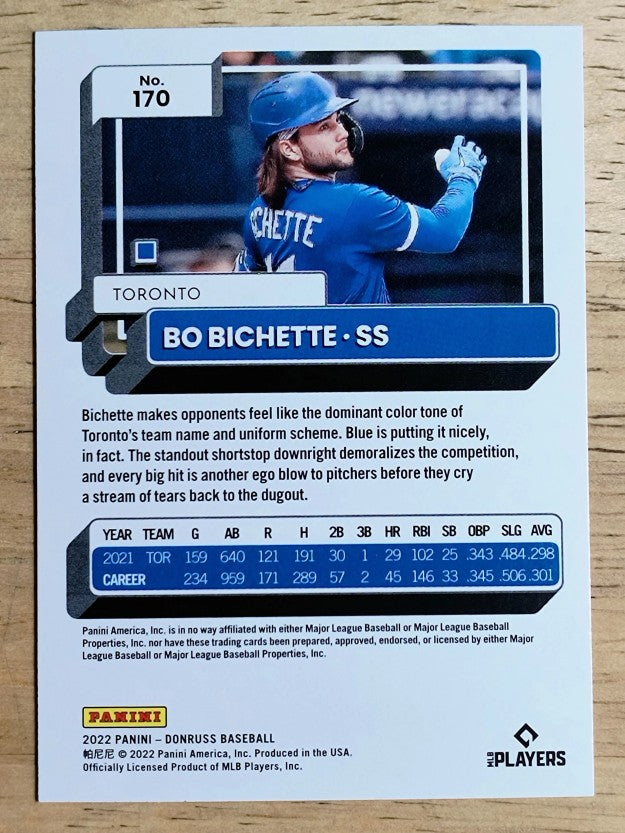 2022 Donruss #170 Bo Bichette