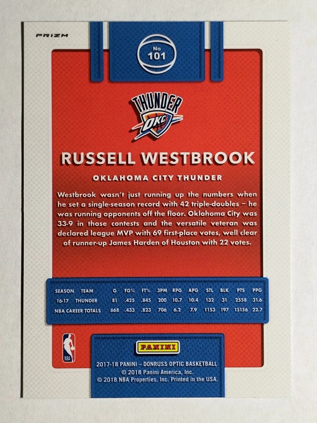 2017-18 Donruss Optic Blue Velocity #101 Russell Westbrook