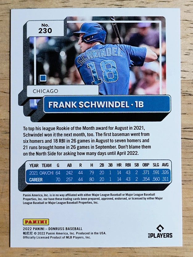2022 Donruss #230 Frank Schwindel
