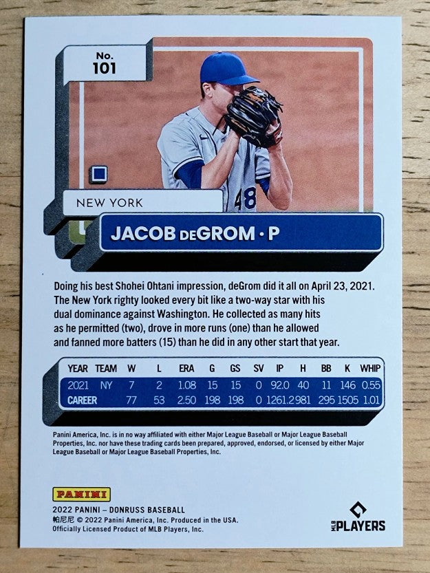 2022 Donruss #101 Jacob deGrom