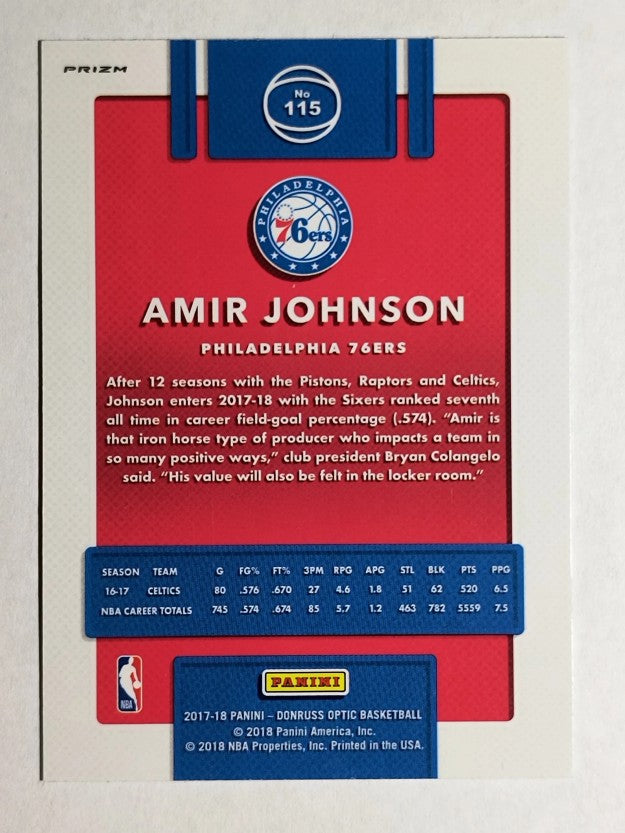 2017-18 Donruss Optic Blue Velocity #115 Amir Johnson