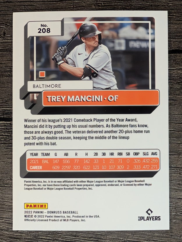 2022 Donruss #208 Trey Mancini