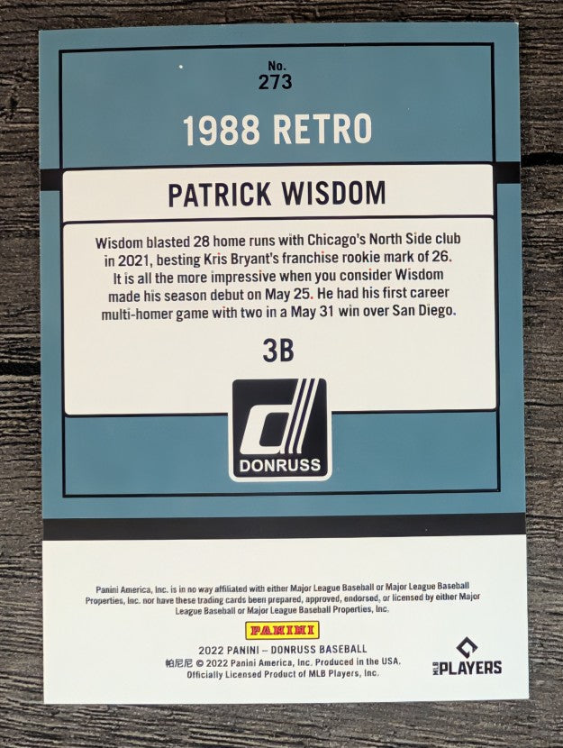 2022 Donruss #273 Patrick Wisdom RETRO