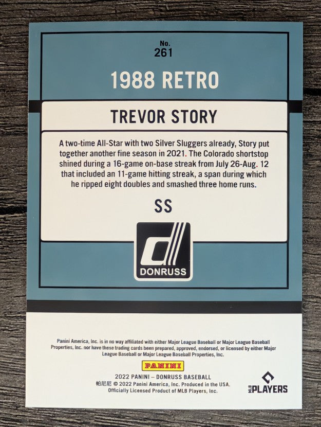 2022 Donruss #261 Trevor Story RETRO