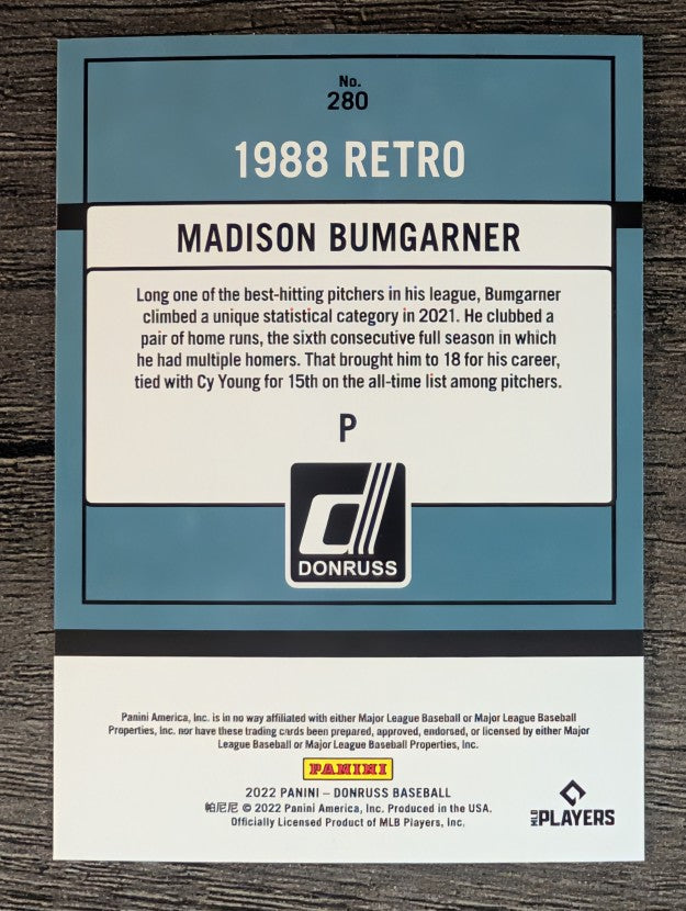 2022 Donruss #280 Madison Bumgarner RETRO