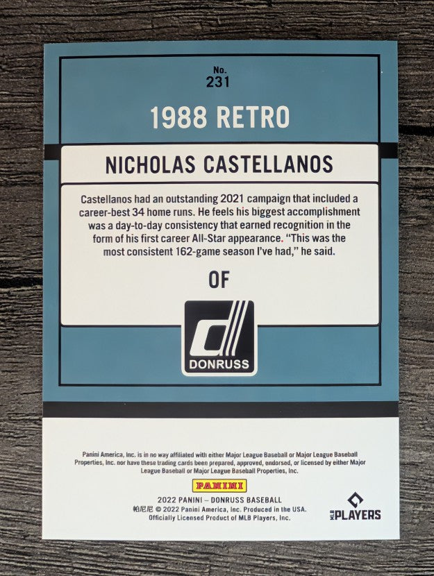 2022 Donruss #231 Nicholas Castellanos RETRO