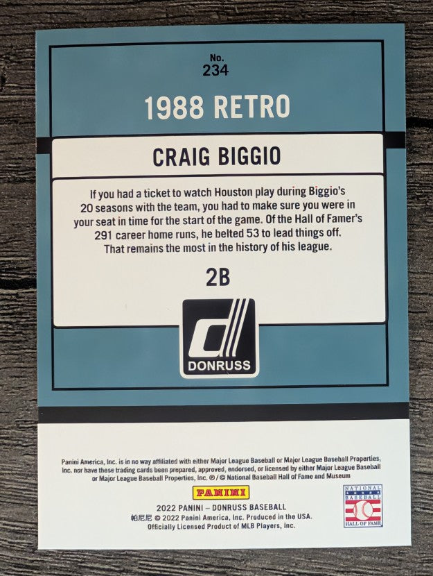 2022 Donruss #234 Craig Biggio RETRO