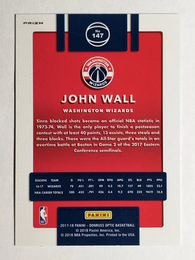 2017-18 Donruss Optic Blue Velocity #147 John Wall