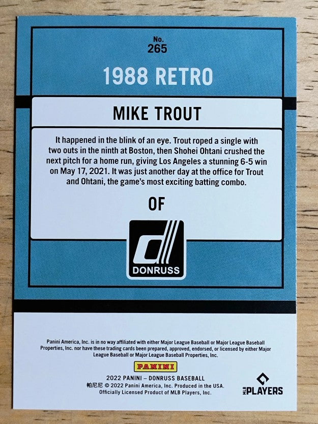 2022 Donruss #265 Mike Trout RETRO