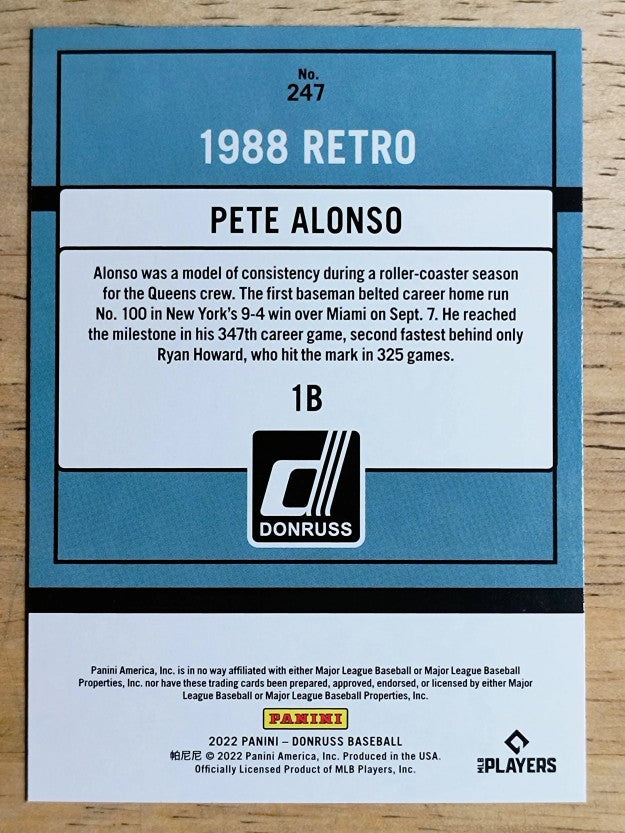 2022 Donruss #247 Pete Alonso RETRO
