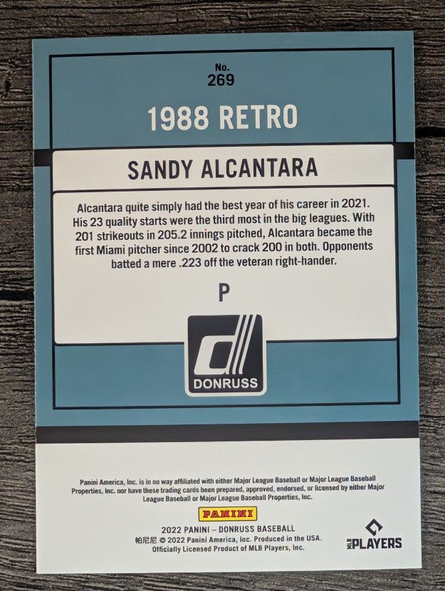 2022 Donruss #269 Sandy Alcantara RETRO