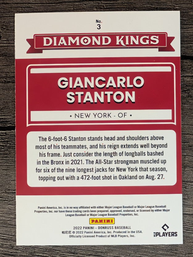2022 Donruss #3 Giancarlo Stanton DK