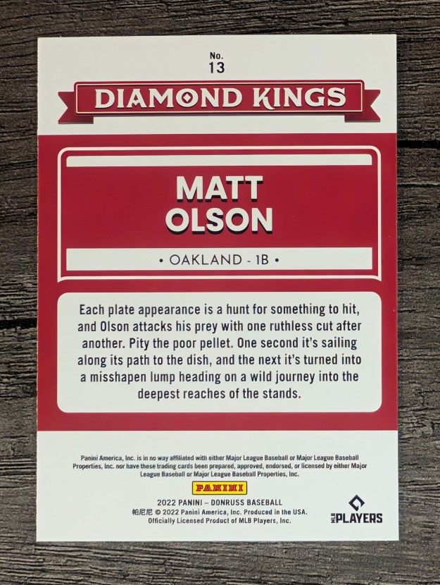 2022 Donruss #13 Matt Olson DK