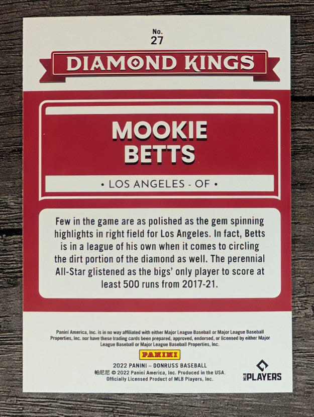 2022 Donruss #27 Mookie Betts DK
