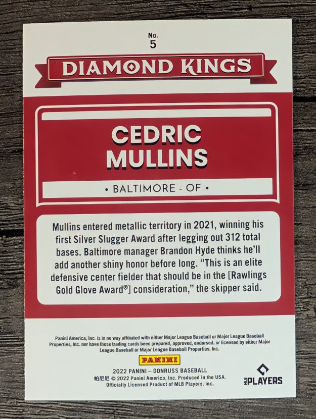 2022 Donruss #5 Cedric Mullins DK