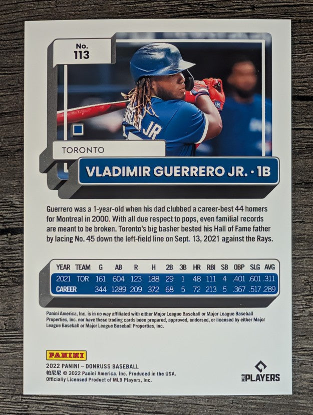 2022 Donruss #113 Vladimir Guerrero Jr.