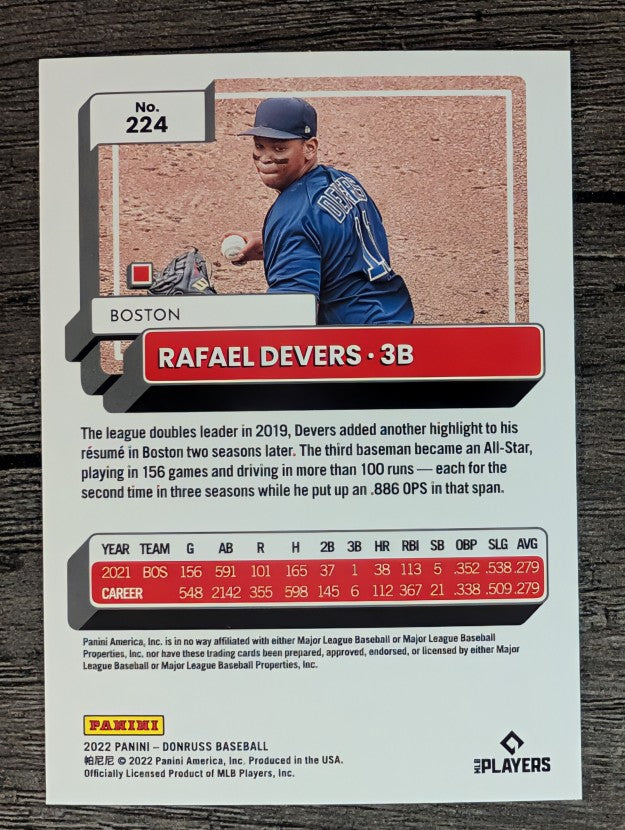 2022 Donruss #224 Rafael Devers