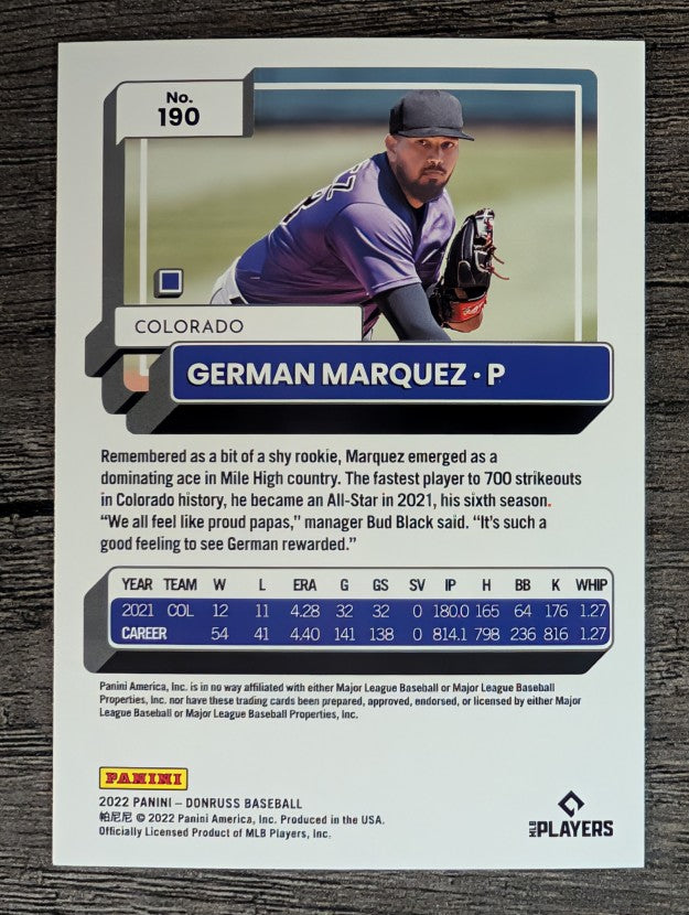 2022 Donruss #190 German Marquez