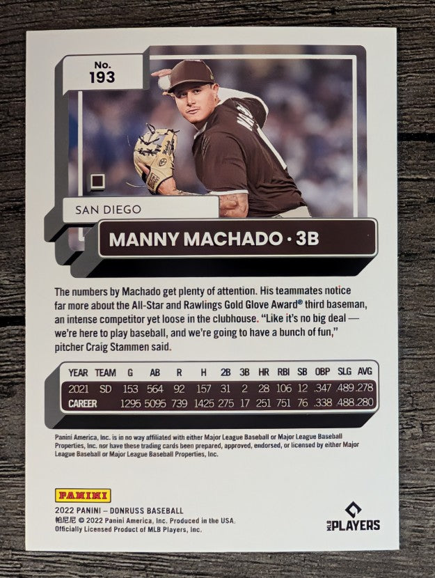 2022 Donruss #193 Manny Machado