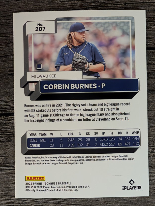 2022 Donruss #207 Corbin Burnes