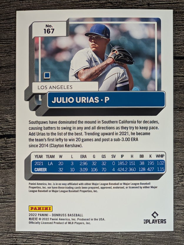 2022 Donruss #167 Julio Urias