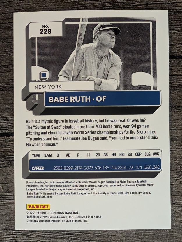 2022 Donruss #229 Babe Ruth