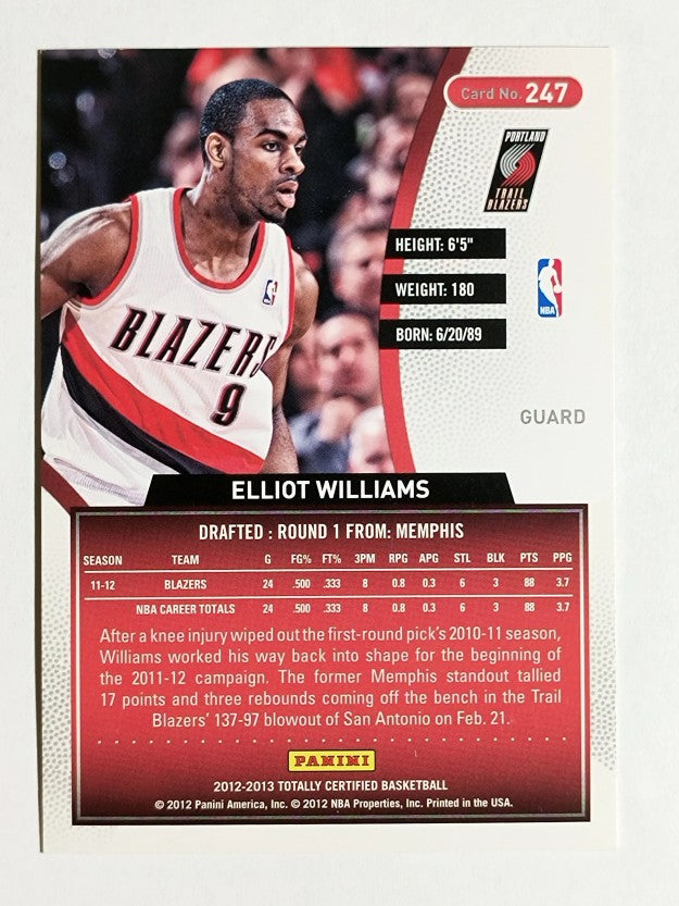 2012-13 Totally Certified Gold #247 Elliot Williams