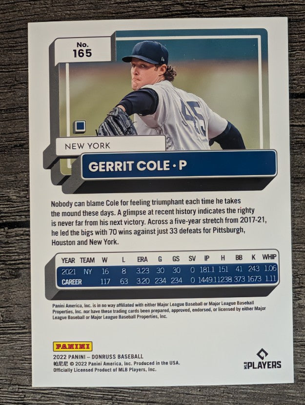 2022 Donruss #165 Gerrit Cole