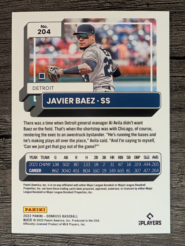 2022 Donruss #204 Javier Baez