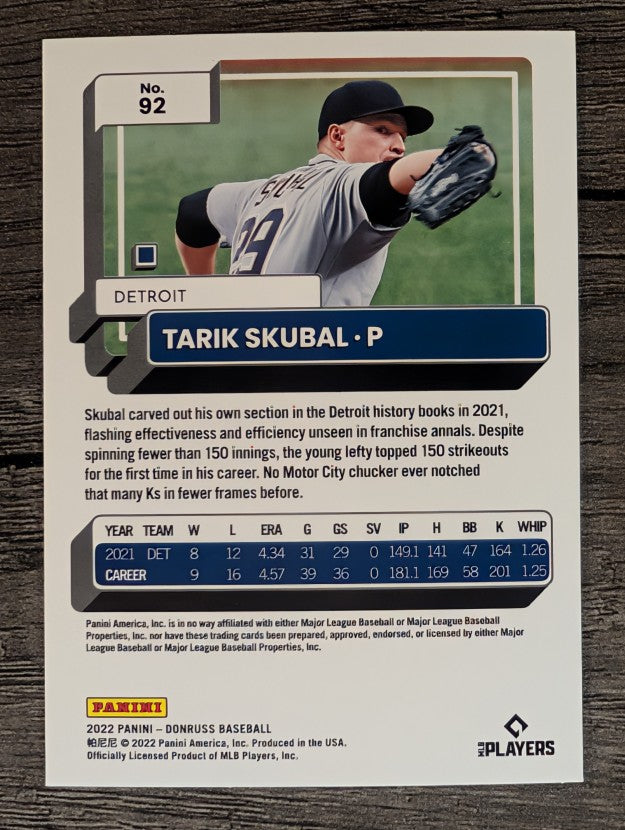 2022 Donruss #92 Tarik Skubal