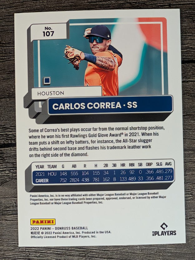 2022 Donruss #107 Carlos Correa