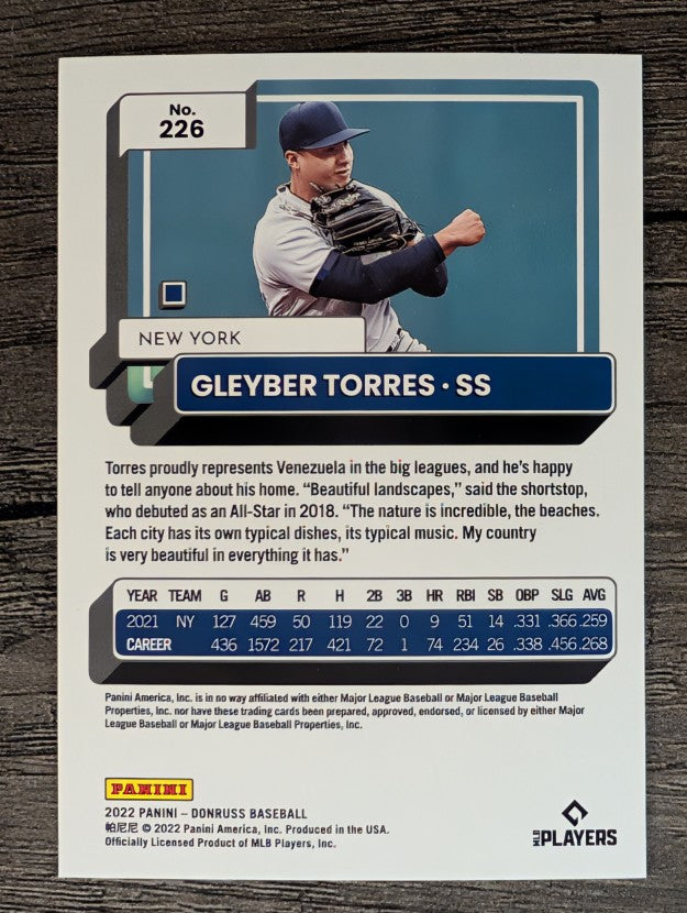 2022 Donruss #226 Gleyber Torres