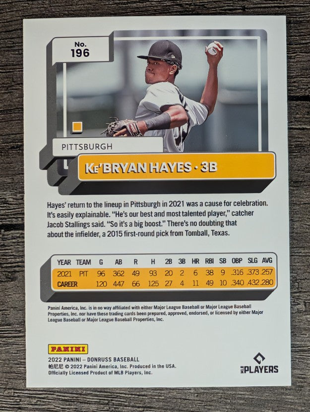 2022 Donruss #196 Ke'Bryan Hayes