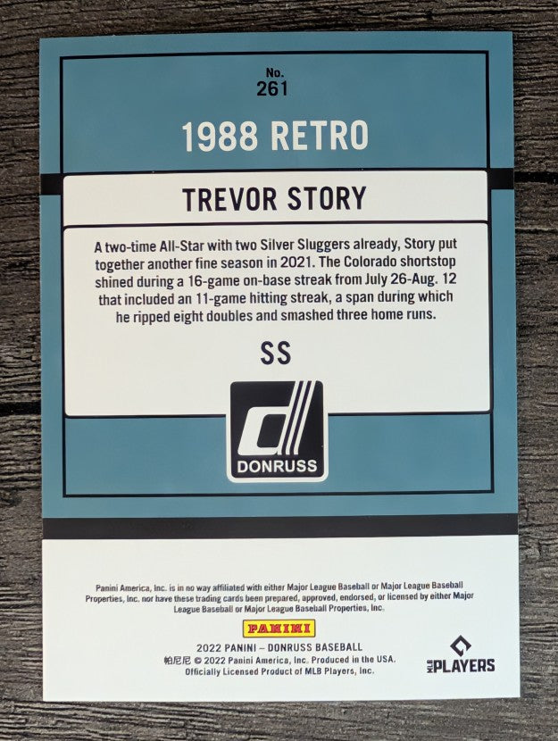 2022 Donruss #261 Trevor Story RETRO