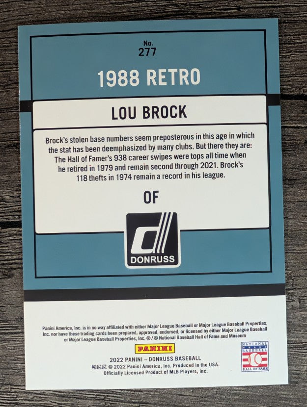 2022 Donruss #277 Lou Brock RETRO