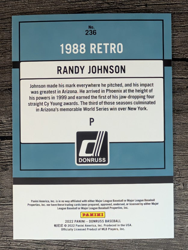 2022 Donruss #236 Randy Johnson RETRO