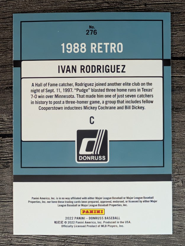 2022 Donruss #276 Ivan Rodriguez RETRO