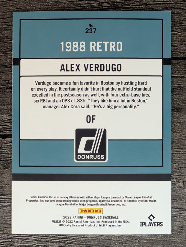 2022 Donruss #237 Alex Verdugo RETRO