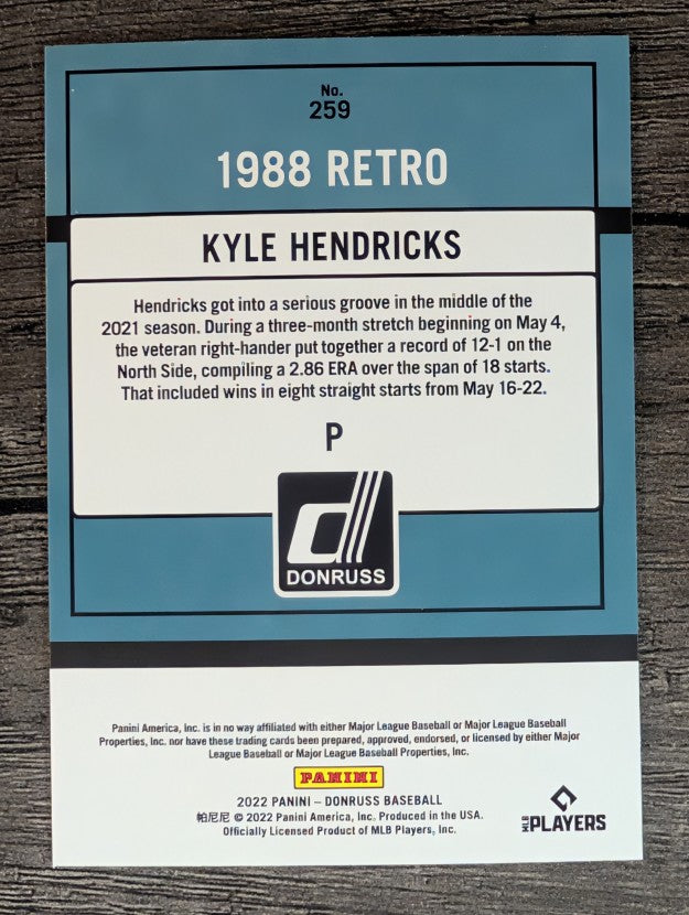 2022 Donruss #259 Kyle Hendricks RETRO