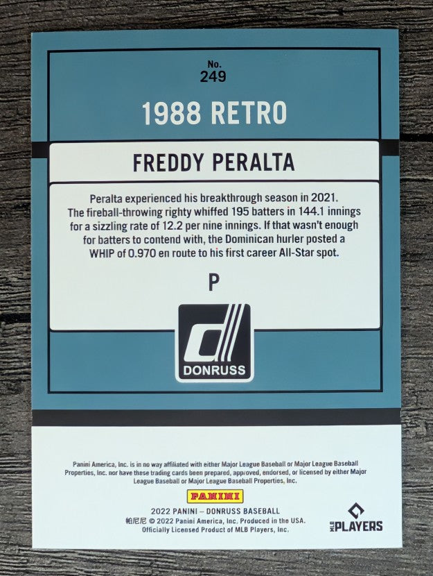 2022 Donruss #249 Freddy Peralta RETRO