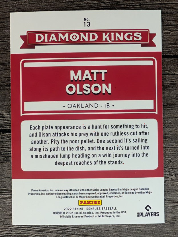 2022 Donruss #13 Matt Olson DK