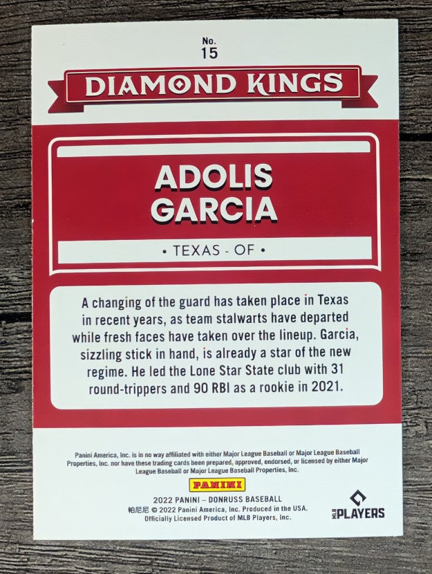2022 Donruss #15 Adolis Garcia DK