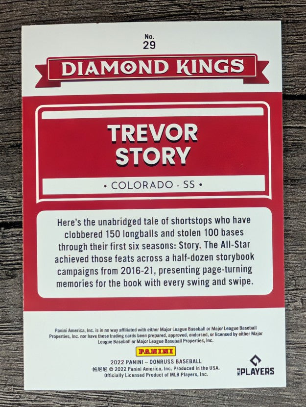 2022 Donruss #29 Trevor Story DK