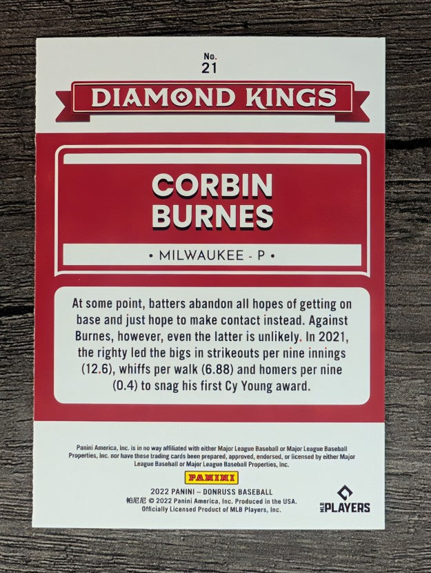 2022 Donruss #21 Corbin Burnes DK