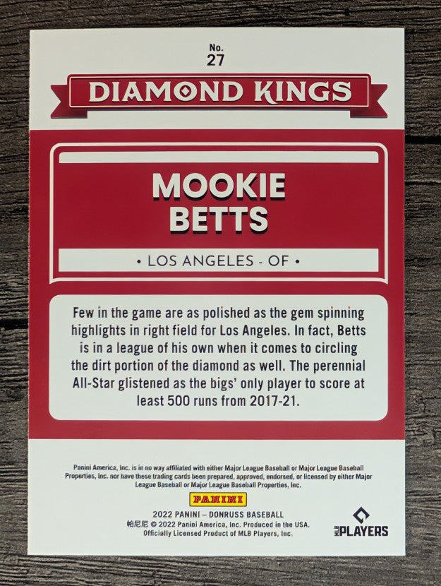 2022 Donruss #27 Mookie Betts DK