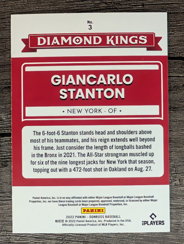 2022 Donruss #3 Giancarlo Stanton DK