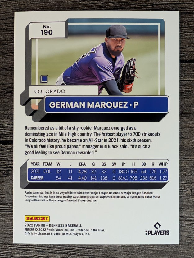 2022 Donruss #190 German Marquez