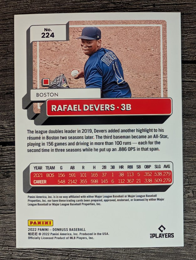 2022 Donruss #224 Rafael Devers