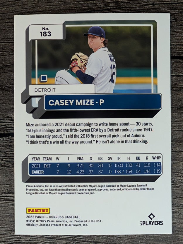 2022 Donruss #183 Casey Mize